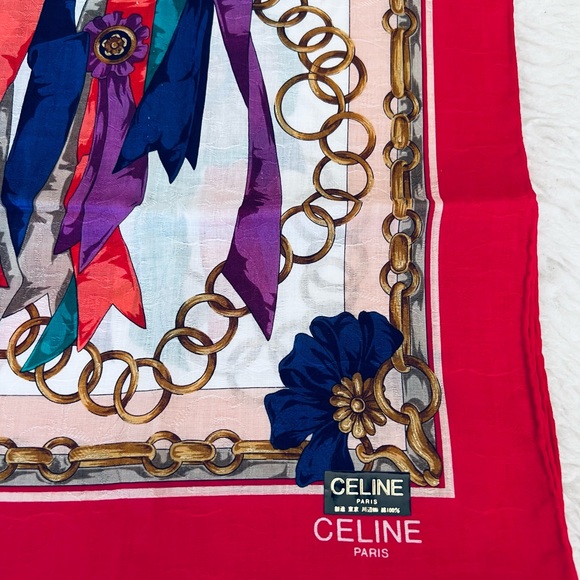 CELINE Paris Multicolor Square Bandana/Scarf NWOT - Picture 7 of 11